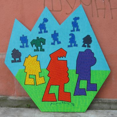 Zidni objekat iz ciklusa Nesalomivi - ulje na lesonitu i medijapanu (2)